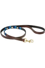 2022 Weatherbeeta Polo Leather Dog Lead 1001698019 - Brown / Blue